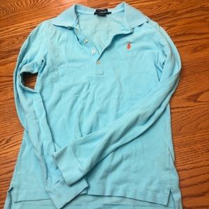 POLO collared long sleeve. Size medium. Blue